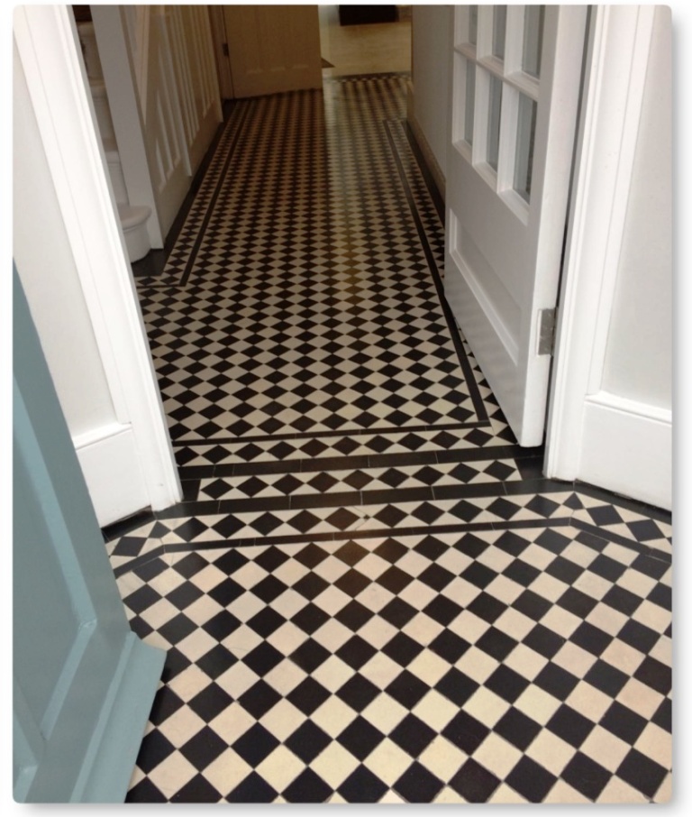 Edwardian Hallway Floor After Tile Cleaning Islington