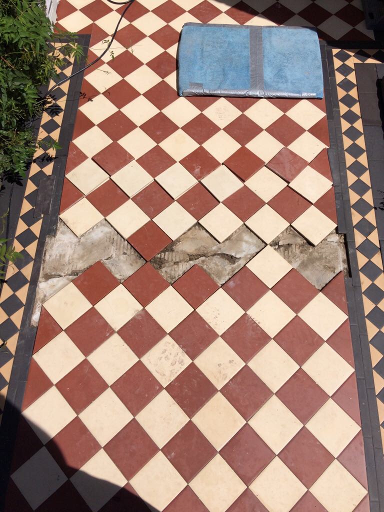 Edwardian Clay Pathway Barnet Before Cleaning