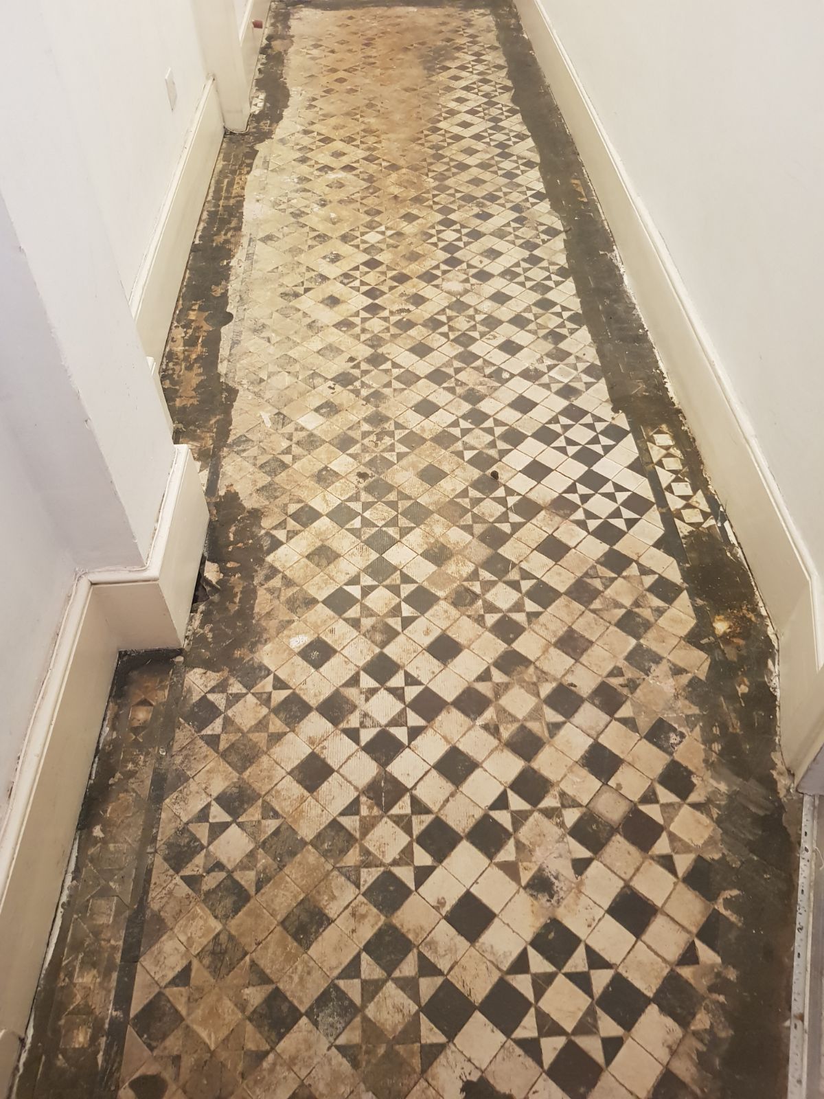 Tessellated Victorian Hallway Restoration In Bounds Green North London