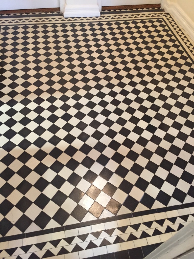 Victorian Tiled Hallway Restoration After Cleaning Mill Hill