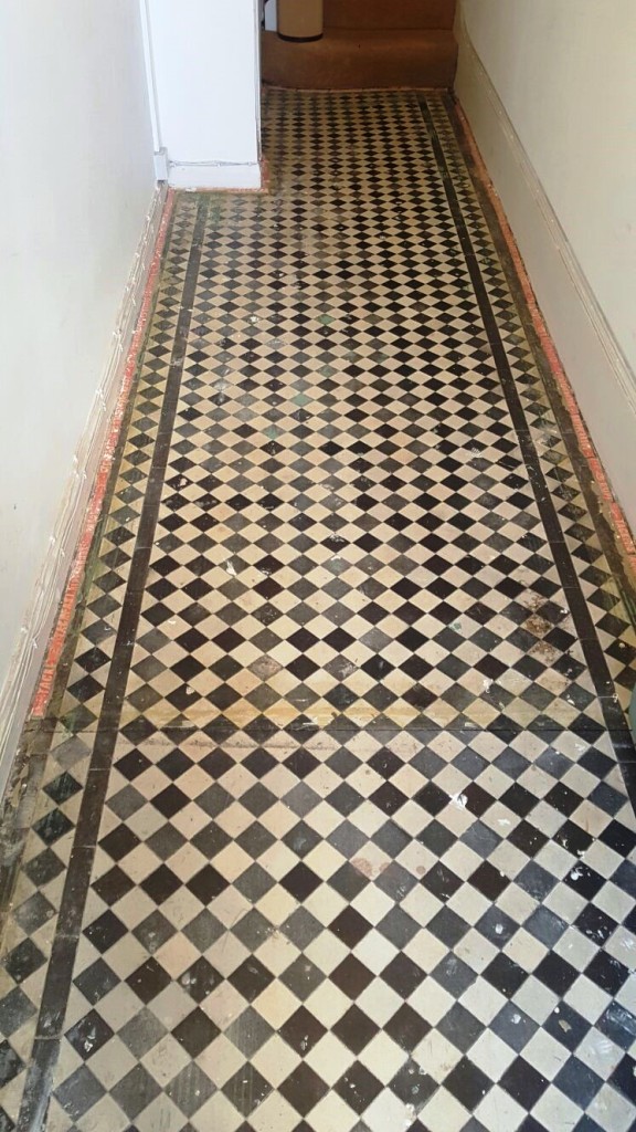 Victorian Tiled Hallway Before Restoration Swiss Cottage