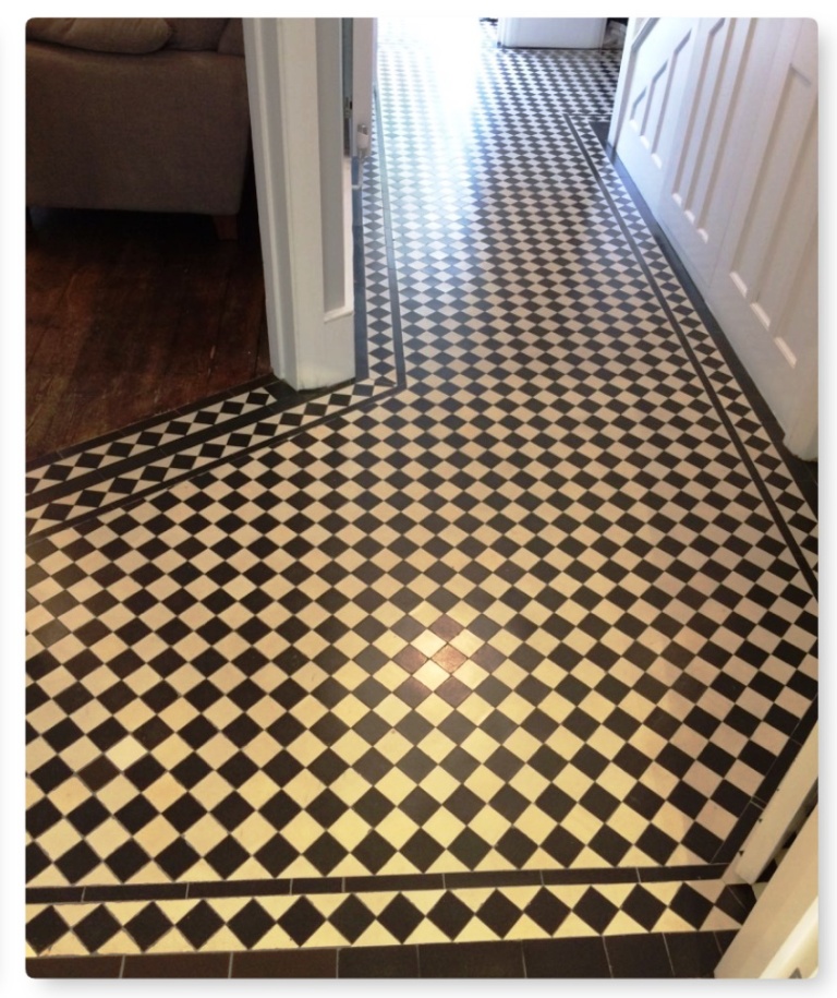 Edwardian Hallway Floor After Tile Cleaning Islington