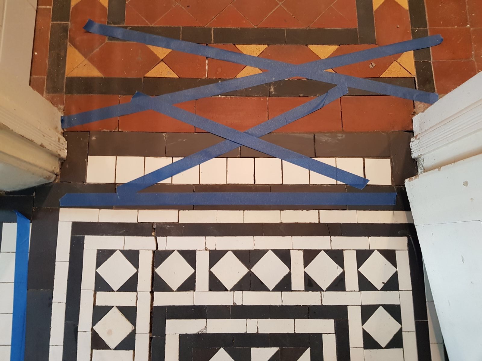 Cleaning Victorian Hallway Floor Tiles in Woodford Green