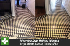 Edwardian Style Hallway Floor Cleaned and Repaired in Islington, London