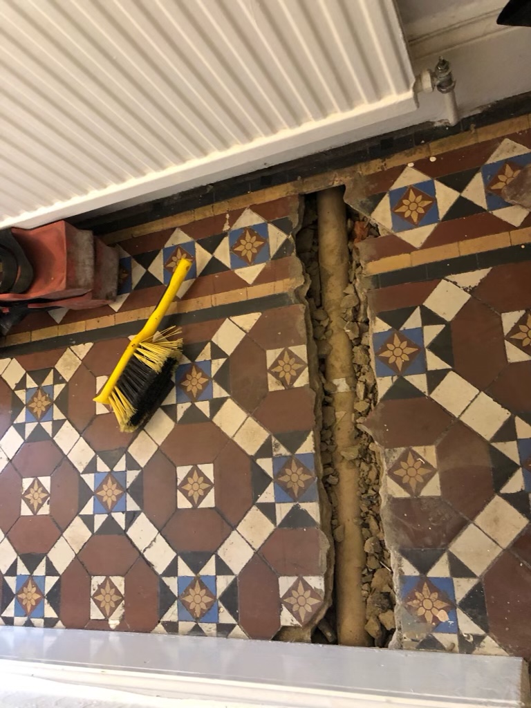 Victorian Tiled Hallway Before Restoration Harlesden NW10