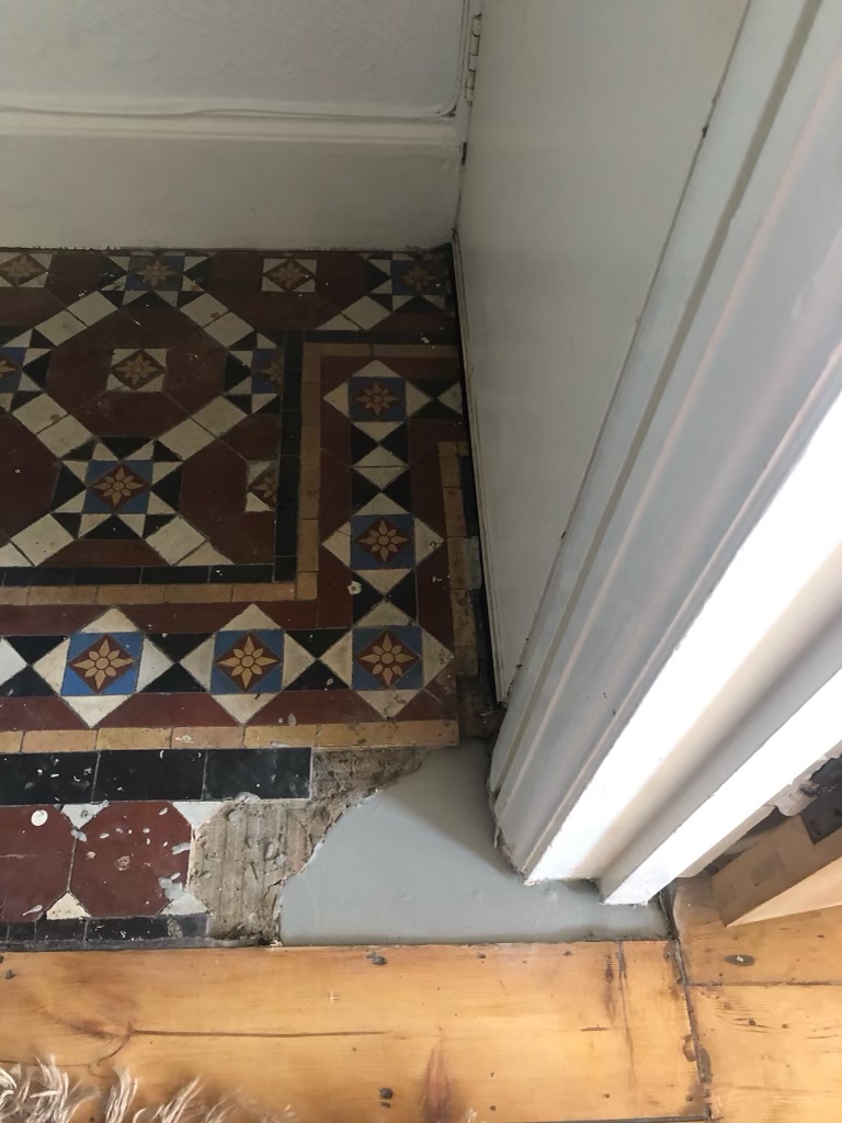Victorian Tiled Hallway During Restoration Harlesden NW10