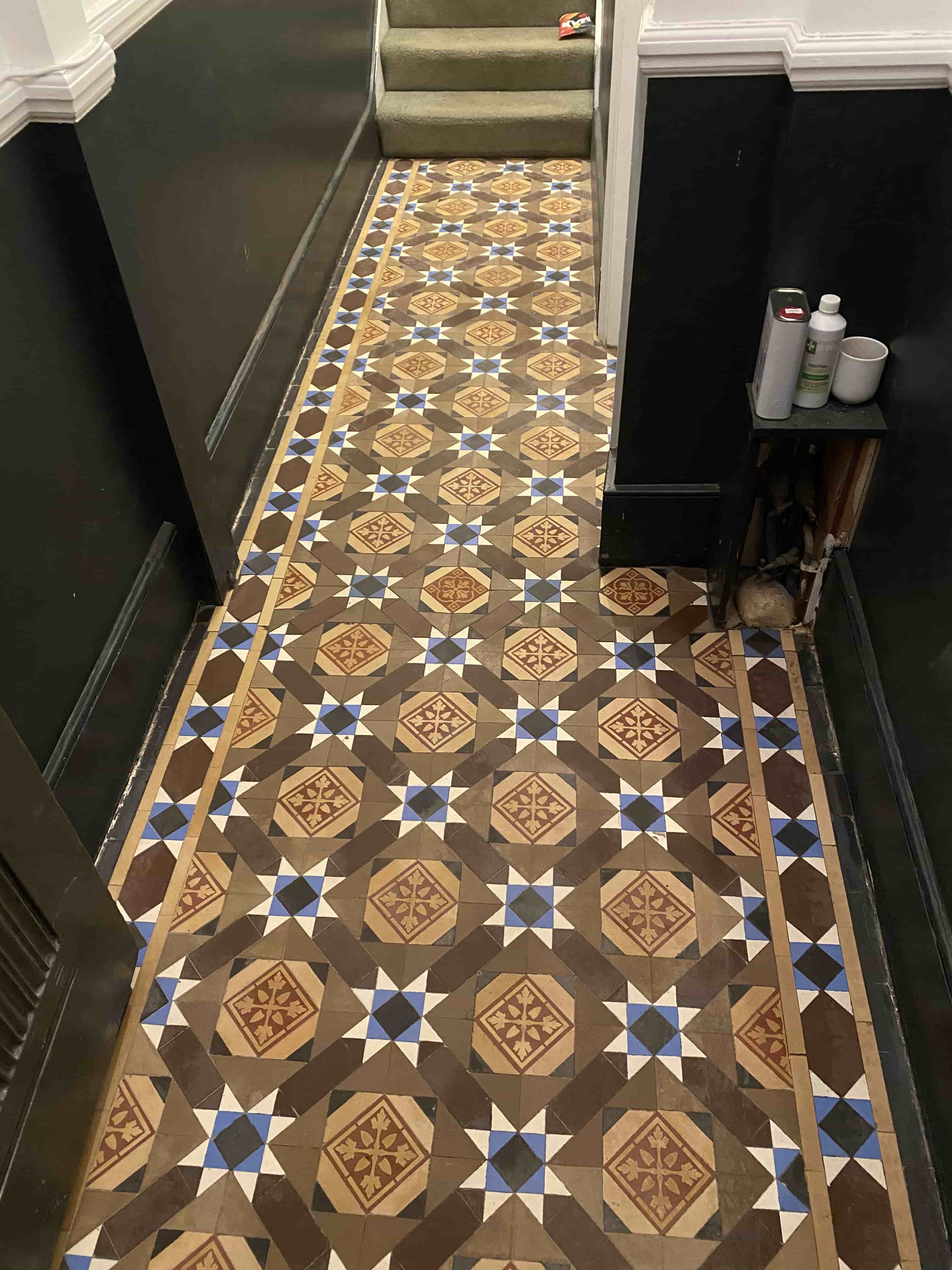 Victorian Tiled Floor After Restoration Bounds Green