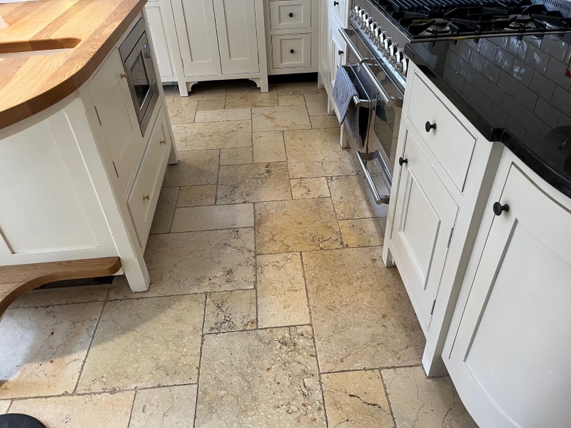 Travertine Tiled Floor Before Renovation East Finchley N2